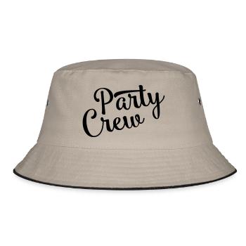 party crew design - Bucket Hat - Khaki/Schwarz - Vorne