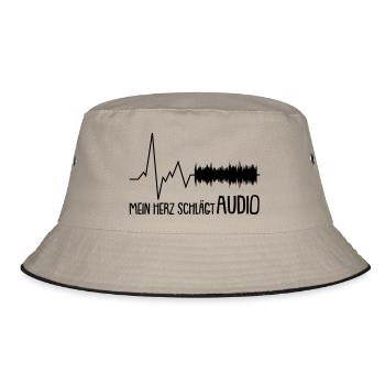 mein herz schlägt audio - Bucket Hat - Khaki/Schwarz - Vorne