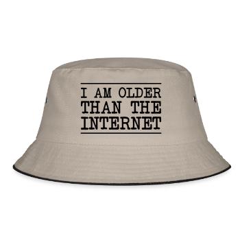 I Am Older Than The Internet - Bucket Hat - khaki/black - Front