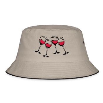 rotwein glaeser - Bucket Hat - Khaki/Schwarz - Vorne