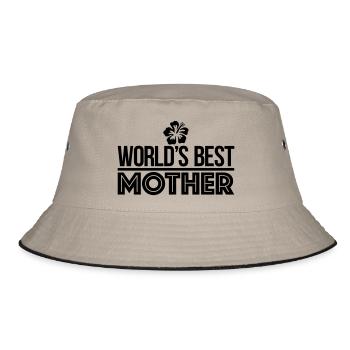 muttertag - Bucket Hat - Khaki/Schwarz - Vorne
