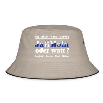 Hamburg , Tradition , Fan , Ja Moin oder watt (25) - Bucket Hat - Khaki/Schwarz - Vorne