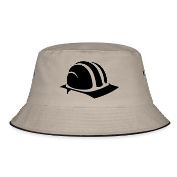 Construction worker helmet design - Bucket Hat - khaki/black - Front