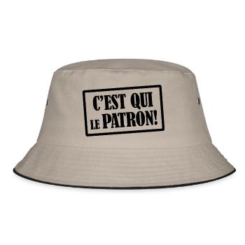 C'est qui le patron!! Humour autorité papa maman - Bob - kaki/noir - Devant