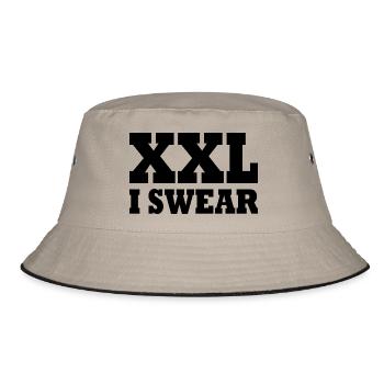 XXL - Bucket Hat - Khaki/Schwarz - Vorne