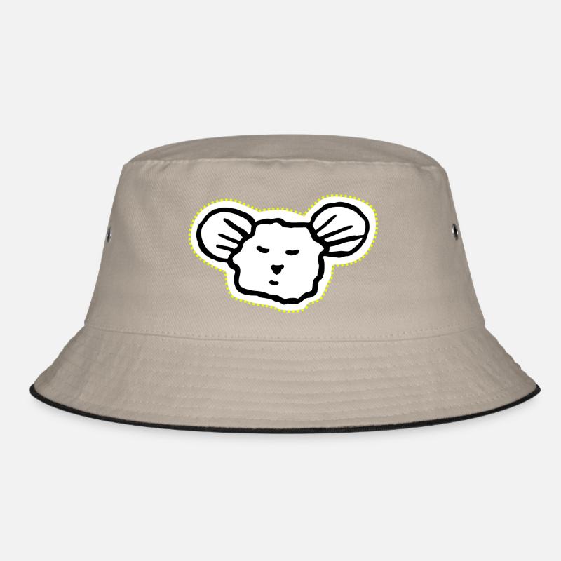 Cool, sleepy mouse face icon Bucket Hat