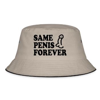 Same penis forever - Bucket Hat - Khaki/Schwarz - Vorne