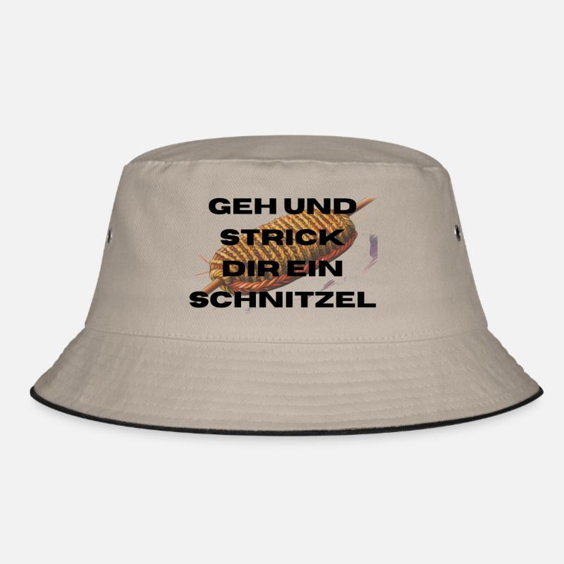 Go and knit yourself a schnitzel - Bucket Hat - khaki/black