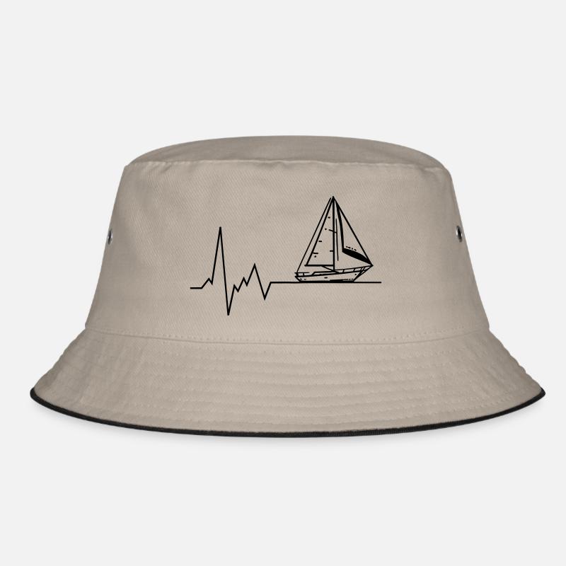 Herzschlag Segelboot Kapitän Bucket Hat