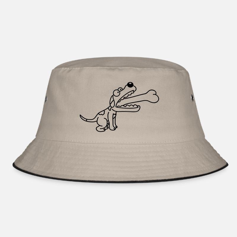 Dog Greedy Hungry Big Bone Swallowed Bucket Hat