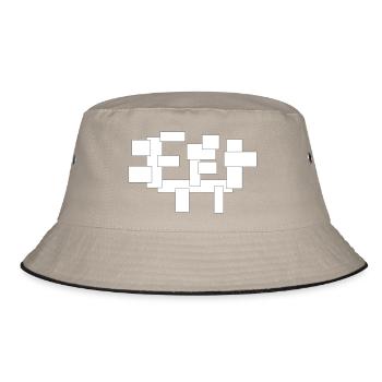 Rechtecke sind einfach Quadrate in Komposition - Bucket Hat - Khaki/Schwarz - Vorne