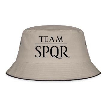 Team SPQR Logo Vektor Dunkel - Bucket Hat - Khaki/Schwarz - Vorne