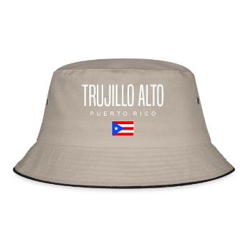 Trujillo Alto Puerto Rico Puerto Ricans - Bucket Hat - khaki/black - Front