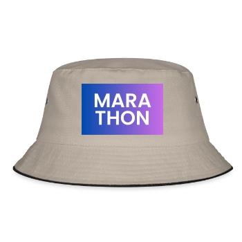 Marathon Gradient Shirt Design - Bucket Hat - khaki/black - Front
