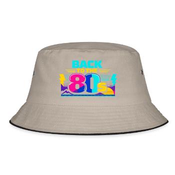 Back to the 80s Neon - Bucket Hat - khaki/black - Front