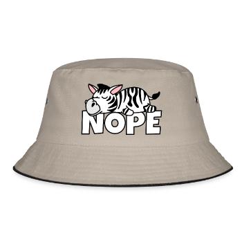Nope Not Today Faulpelz Faules Zebra Afrika Safari - Bucket Hat - Khaki/Schwarz - Vorne