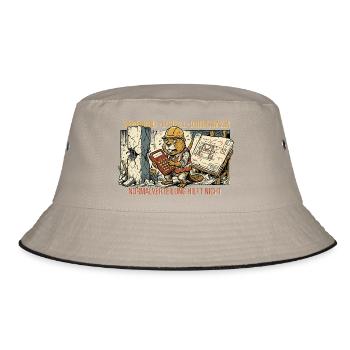 Statiker Spruch T-Shirt Bewehrung Bauingenieur - Bucket Hat - Khaki/Schwarz - Vorne