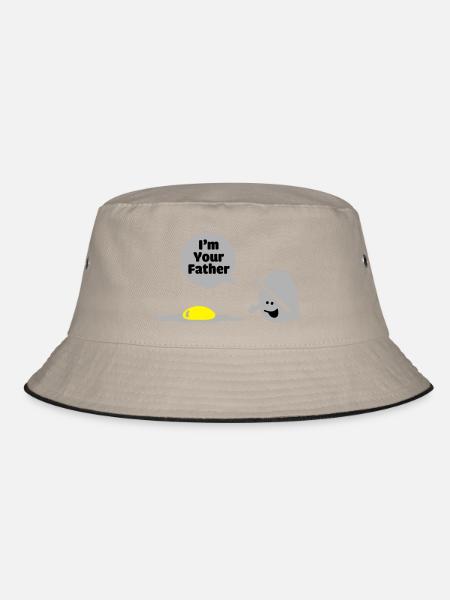egg vader - Bucket Hat - Khaki/Schwarz - Vorne