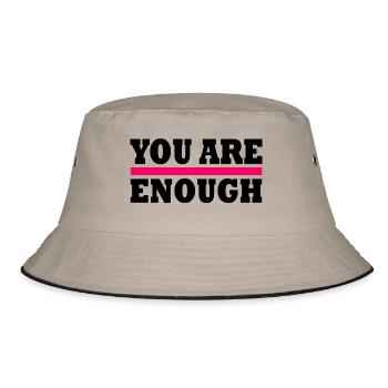 You are enough - Bucket Hat - khaki/black - Front