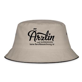 Ärztin - Bucket Hat - Khaki/Schwarz - Vorne