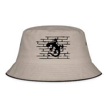 BALI GECKO on the wall - Bucket Hat - khaki/black - Front