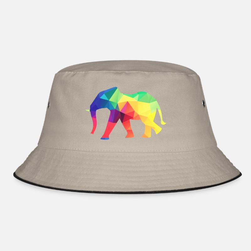 Bunter Elefant - Bucket Hat - Khaki/Schwarz