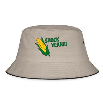 Farmer / Farmer / Farmer: Shuck Yeah !!! - Bucket Hat - khaki/black - Front
