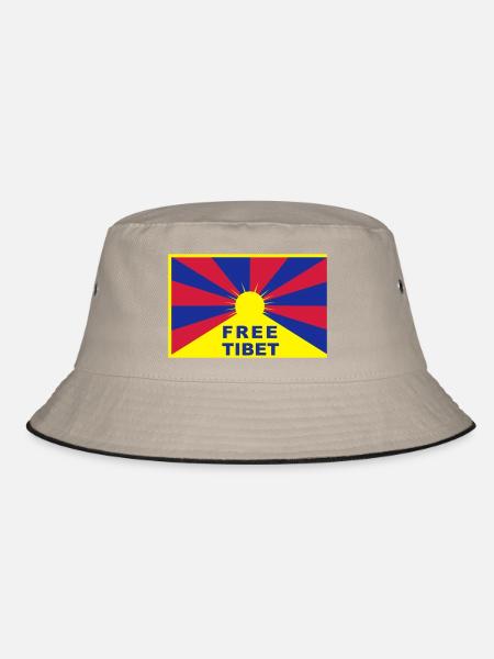 Free Tibet - Bucket Hat - khaki/black - Front