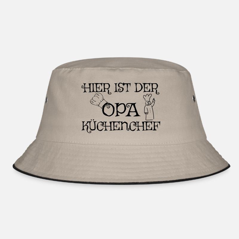 Hier ist der Opa Küchenchef - Bucket Hat - Khaki/Schwarz