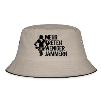 Mehr treten weniger jammern - Bucket Hat - Khaki/Schwarz - Vorne
