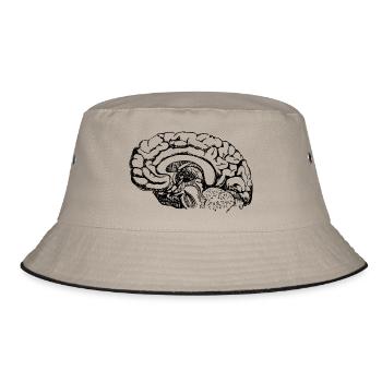 Gehirn Anatomie - Bucket Hat - Khaki/Schwarz - Vorne