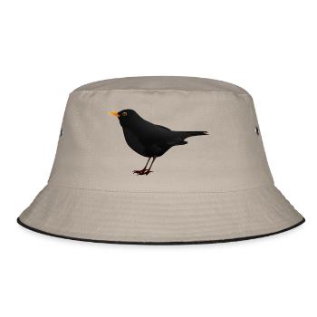 Blackbird Thrush Star Bird Gift Idea - Bucket Hat - khaki/black - Front