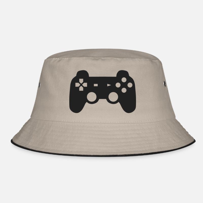 Schwarzer Spielkonsolen Controller Geschenk Idee Bucket Hat