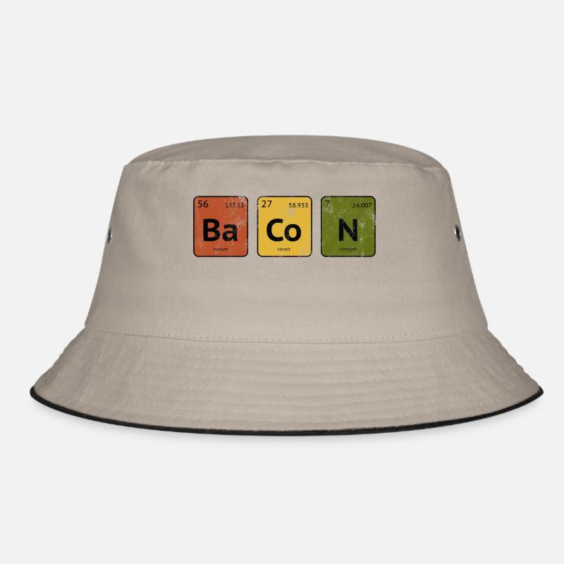 Periodic Table Bacon - Bucket Hat - khaki/black