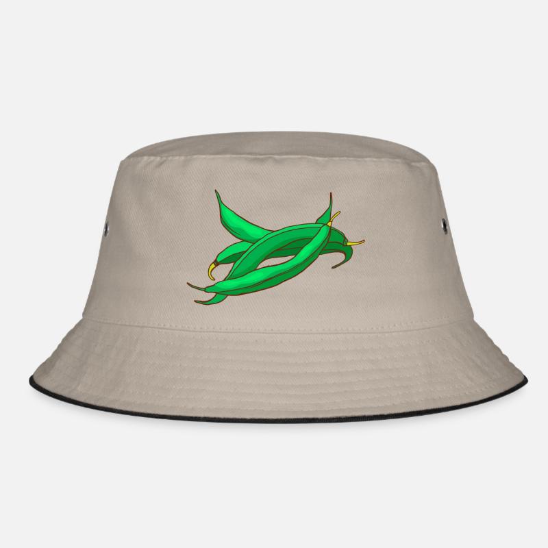 Bohnen Wachsbohnen Brechbohnen - Bucket Hat - Khaki/Schwarz