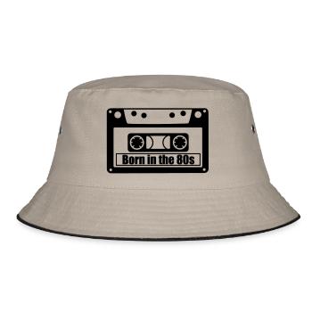 born in the 80s - Bucket Hat - Khaki/Schwarz - Vorne