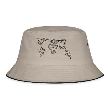 map of the world - Bucket Hat - khaki/black - Front