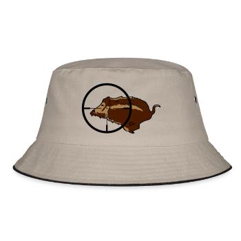 Wildschwein Drückjagd - Bucket Hat - Khaki/Schwarz - Vorne