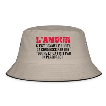 rugby - Bucket Hat - Khaki/Schwarz - Vorne