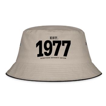 EST. 1977 Nineteen Seventy Seven - Bucket Hat - khaki/black - Front