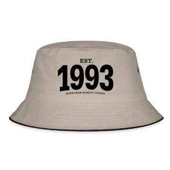 EST. 1993 Nineteen Ninety Three - Bucket Hat - khaki/black - Front