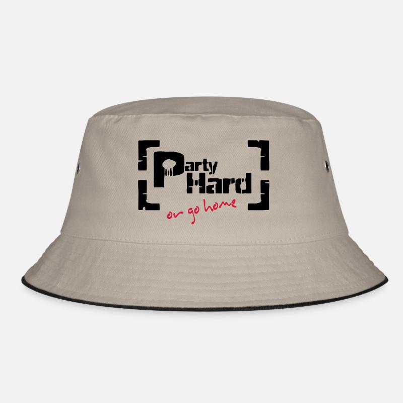 party hard - Bucket Hat - khaki/black