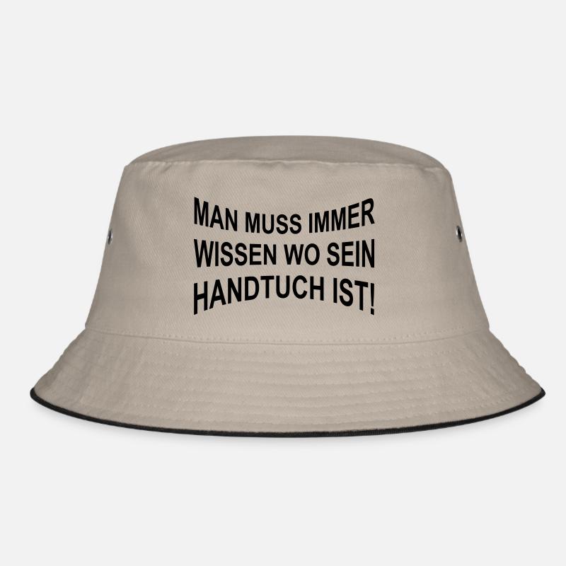 Handtuch - Bucket Hat - Khaki/Schwarz