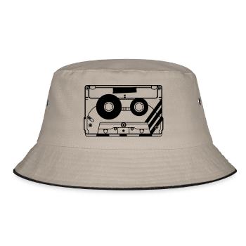 audio tape cassette - Bucket Hat - khaki/black - Front