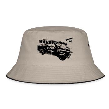  601 Kübel mit Mauer und Turm, Trabi Kübel - Bucket Hat - Khaki/Schwarz - Vorne