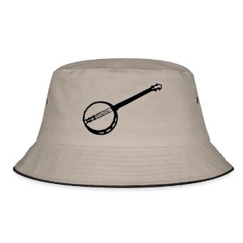 musical instrument plectrum banjo - Bucket Hat - khaki/black - Front