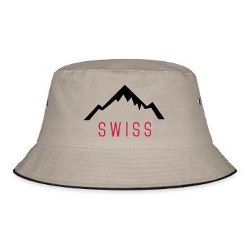 Swiss Alps - Bucket Hat - khaki/black - Front