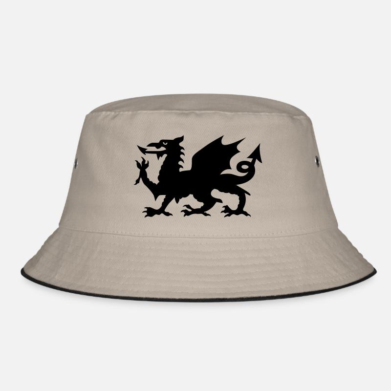 wales - Bucket Hat - Khaki/Schwarz