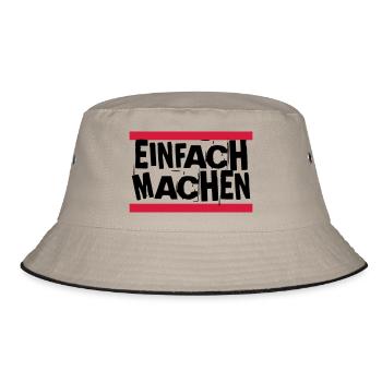 EINFACH MACHEN - Bucket Hat - Khaki/Schwarz - Vorne