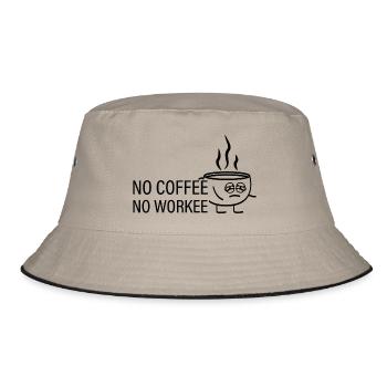 Tasse à café de dessin animé sans café sans travail - Bob - kaki/noir - Devant